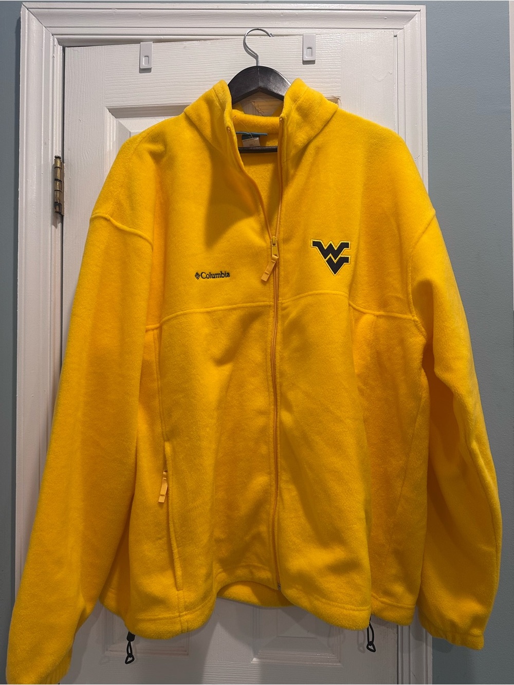 Columbia Bright Yellow WVU Logo Full-Zip Fleece Jacket